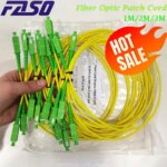 FASO 50PCS SC APC to SC APC Optical Cable 1m 2m 3m SC APC Fiber Optic Cable G652D Yellow 30mm 03dB Fiber Optic Patch Cord (New)