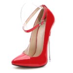 Women Metal High Heel Shoes Sexy Women Pumps for Nightclub Party Wedding Banquet Princess Host Model Catwalk Show Cross Dressing (New)