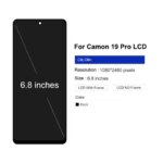 Display Tecno Camon 19 Pro CI8n CI8 LCD Display Touch Screen Digitizer Assembly Panel Replacement Camon19Pro Display Screen (New)
