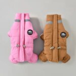 Reflective Clothes For Small Pet Winter Medium Sized Dog Padding Snow High Neck Down Parkas Overalls Warm Puppy Jacket Girl Boy (New)