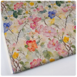 Colored Flower Print 100% Cotton Plain Fabric For Handmade DIY Bag Dress Book Cover Cap M221 (New)