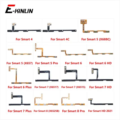 Scf9b825e23dc499f8247c5671a50f358f_480x480q75 Mute Switch Power Key Ribbon Repair Parts infinix Smart 4 4C 5 Pro 6 HD Plus 7 8 9 2021 Volume Button Control Flex Cable (New) - Image 1