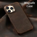 for Magsafe Case for iPhone 17 Air 16 15 Pro Max Retro Luxury Full Grain Cowhide Genuine Oiled PULL-UP Leather Magnetic Cover (New)
