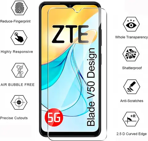 Scfcf1450c8e848da92bd11a21ad7d5860_480x480q75 2 4 Pcs 9H Tempered Glass Screen Protector Glass Film ZTE Blade V50 Design 4G 5G (New) - Image 1