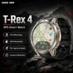 New T-Rex 4 Military GPS Smart Watch Men Offline Map Compass Sports Fitness Watch Bluetooth Call 5ATM Waterproof Swim Bracelets (New)