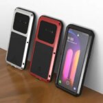 Love Mei Silicone Phone Case for LG V60 Military Grade Metal Protective Shell Shockproof Dustproof Cover (New)