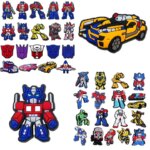 18/19pcs Autobot Transformers Shoe Charms Shoes Accessories Decoration Bubble Slides Clog Sandal Wristband Buckle Party Gifts (New)