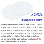 2PCS Thickness 1mm Round Watch Crystal 15mm to 45mm Watch Glass Replacement Glasses Lens Flat Mirror Watch Repair Tool Part (New)