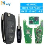 NH Key FCCID:GK2T-15K601-AB Flip Remote Control Car Key Fob ID49 Chip PCF7945F 433MHz For Transit Custom Tourneo 2015+ (New)