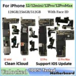 Tested Clean iCloud Mainboard iPhone 12 Pro/Pro Max With/No Face ID Support Update Motherboard 12 mini Unlocked Logic board Bangladesh (New)