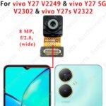 Front Camera 8MP and Rear Camera For vivo Y27 4G 5G Y27s V2322 Rear Main Camera 50MP Module Flex Cable Replacement Spare Parts (New)