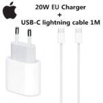 Original 20W USB-C Power Adapter For iphone 17 16 15 14 mini Pro Max Type C fast charger for Apple Cable for iPhone X 12 13 Plus (New)