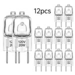12pcs G8 Oven Light 110V-130V Halogen Light Bulbs 2 Pin Base Fit for GE Microwave 2000K Warm White Halogen Light Lamp (New)