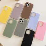 Luxury Frosted Soft Matte Silicone Solid Cy Color Case iPhone 11 12 13 Mini 14 15 16 17 Pro Max X XS Max Shockproof Cover (New)