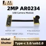 120FPS Global Shutter USB Camera Module 2MP 1080P AR0234 90° FF Fixed Focus No distortion Monochrome Type c3.0 Motion Object Bangladesh (New)