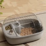Multi-functions Double Layer Hamster Cage Large Space Visible Pet Habitat House Breathable Translucent Hamster Villa Pet Travel (New)