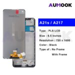OEM PLS LCD Samsung A21s LCD Display Screen Replacement Samsung A217 With Frame Display Touch Screen Digitizer Assembly (New)