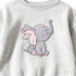 Large Cartoon Elephant Embroidered Patch Cute Style Felt Material Childrens Clothing Backpack Decoration Patches DIY Accessory (New)