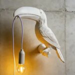 Toucan Resin Decor Wall Lamp Bedroom Bedside Home Decor Droll Bird Wall Light Living Room Wall Decor Animal Tufted Puffin Lamp (New)