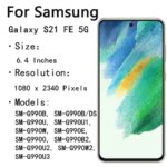 64'' S21 FE Super AMOLED LCD Samsung Galaxy S21 FE 5G LCD Display Touch Screen Samsung S21 FE G990 G990B G990B DS (New)