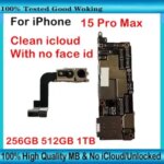 Unlocked iPhone 15 Pro Max Motherboard With Face ID Main LogicBoard Chips Plate Clean iCloud Logic board Support Update Bangladesh (New)