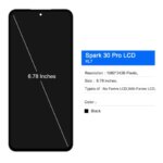 Amoled Tecno Spark 30 Pro kl7 LCD Display Touch Screen Digitizer Assembly replacement part Spark 30 Pro Display Screen (New)