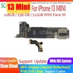 High Quality For iPhone 13 Mini Motherboard Clean iCloud LogicBoard With/NO Face ID With Full Chips For iPhone 13 Mini MainBoard (New)
