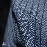 Blue yarn-dyed herringbone jacquard denim twill pattern washed DIY handmade cloth texture designer fabric (New)