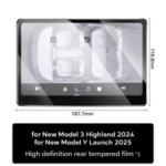 Tempered Glass Film Protector BackShell Tesla Model Y Launch Juniper 2025 Model 3 Highland 2024 Rear Center Control Protective Bangladesh (New)
