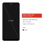 New Y90 LCD Huawei Nova Y90 CTR-LX2 Screen Display LCD+Touch Panel Digitizer Frame NovaY90 CTR-LX1 LCD Assembly (New)