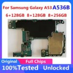128GB 256GB Motherboard Unlocked Mainboard Unlocked For Samsung Galaxy A53 A536B Logic Board With Full Chips  A536E (New)