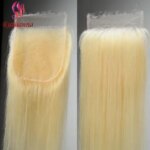 613 Honey Blonde 4x4 Lace Closure Straight 100% Human Hair Pre-Plucked Hairline Brazilian Virgin Hair Transparent Lace Closure (New)