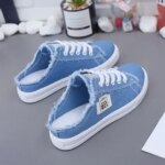 New 2024 Spring Summer Women Canvas Shoes Flat Sneakers Women Casual Shoes Low Upper Lace Up White Shoes (New)