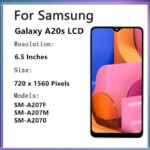 Samsung Galaxy A20s LCD SM-A207F SM-A207M SM-A2070 Display Touch Screen Digitizer Assembly Samsung A20s LCD With Frame (New)