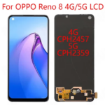 AMOLED For Oppo Reno8 4G CPH2457 Reno 8 5G CPH2359 LCD Display With Frame Touch Screen Digitizer Assembly Replacement LCD (New)