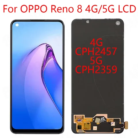 Sda0fbd93fed840ce831df1882e40251dZ_480x480 AMOLED For Oppo Reno8 4G CPH2457 Reno 8 5G CPH2359 LCD Display With Frame Touch Screen Digitizer Assembly Replacement LCD (New) - Image 1