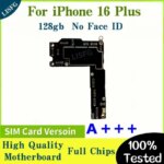For iPhone 16Plus Unlocked Motherboard Support Update Full Chips Face ID Tested Mainboard OK Main Logic Board US SIM Verison (New)