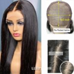 26inch Straight Human Hair Wigs with Baby Hair Malaysian Human Hair 180% Density Silk Base Closure Wigs For Women (New)