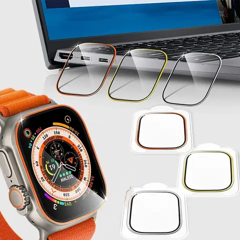 Sdc7bf92b1f464f7ea416d7b54c7d7495u_480x480q75 Tempered Glass for Apple Watch Ultra 49mm HD Screen Protector Anti-Scratch proof film Series 49 mm smart iwatch band Accessories (New) - Image 1