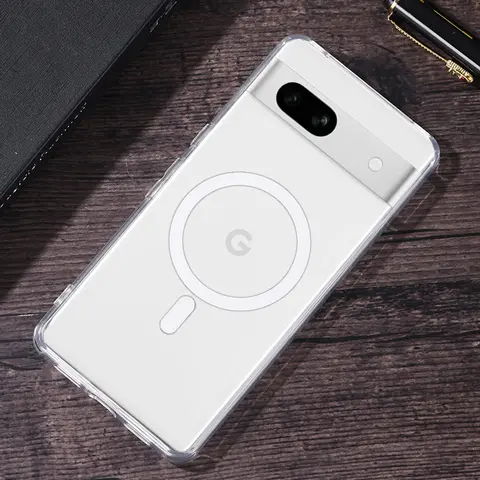 Sdd5b8fd52a5d4c54829fca3bd90b85093_480x480q75 Original Transparent Magnetic Magsafe Wireless Charge Case Google Pixel 8 9 Pro XL Case 7 Pro 7A Shockproof Clear Cover (New) - Image 1