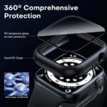 Tempered glass+Case for Apple Watch 46mm 44mm 45mm 41mm 40mm 42mm Screen Protector for iwatch series 10 9 8 7 6 SE 5 Accessories (New)
