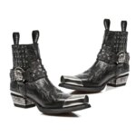 2025 New Men Popular Pointed Western Short Spanish Tide Brand Punk Rivet Leather Women Sneakers Chelsea Boots (New)