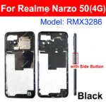 Realme Narzo 50 50A Prime 50Pro 50 Pro 4G 5G Middle Frame Frame Back Cover Battery Door Middle Housing with Side Button Part (New)