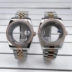36mm/39mm NH35 Case 2T Rose Gold Diamond Bezel DJ President Jubile Strap Sapphire Glass Mod For NH35 NH36 Movement Watch Case (New)