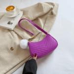 New Fashion Design Mini Shoulder Bag Simple Design Trendy Felt Underarm Bag Casual Light Weight Handbag Work (New)