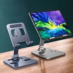 Portable Aluminum Alloy Phone Tablet Holder For iPad MiPad Samsung Tab MatePad Stand Mount Adjustable Flexible Mobile Stand (New)