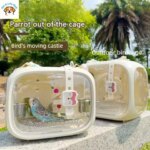 Outdoor Bird Cage - Portable Acrylic Outdoor Carry-On Bag Crossbody Bag bird cage accessories nido para periquitos parrot cage (New)