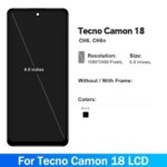 68'' Tecno Camon 18 CH6n LCD Display Touch Screen Assembly Glass Digitizer Tecno Camon 18 CH6 LCD Replacement Parts (New)