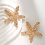 Metal Starfish Post Earrings For Women Large Pendants Fashion Jewelry Ocean Holiday Accessories Trendy New Styles Party MQ109 (New)