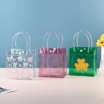Cute Packaging Bag With Handles Christmas Gift Tote Bag Transparent Pvc Tote Bag Party Favors Bag Candy Apple Packaging Bags (New)